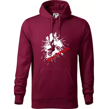 Pánská mikina Enduro its my life - Mikina pánská Cape s kapucí - 5XL ( Garnet )