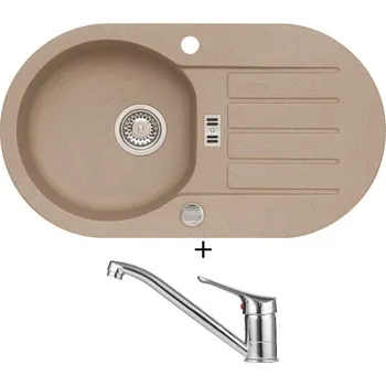 Granitový dřez Granitový dřez SET Alveus NIAGARA 40 beige 55 + Alveus RIVIERA X chrom