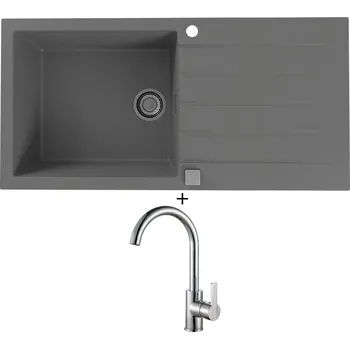 Granitový dřez Granitový dřez SET Alveus CADIT 50 beton 81 + Alveus TONIA chrom
