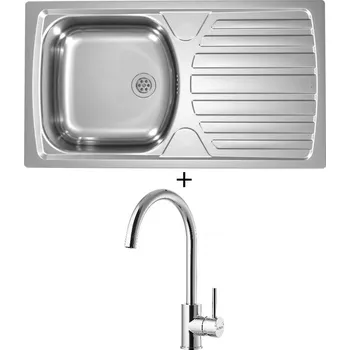 Nerezový dřez Nerezový dřez SET Alveus BASIC 170 tkaná struktura + Alveus ROXA chrom