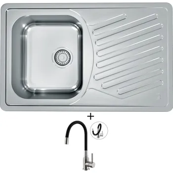 Nerezový dřez Nerezový dřez SET Alveus ELEGANT 30 tkaná struktura + Alveus MINTAS nerez/černá