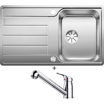 Nerezový dřez Nerezový dřez SET Blanco CLASSIMO 45 S-IF nerez kartáčovaný s excentrem PushControl 525330 + Blanco DARAS-S chrom 517731