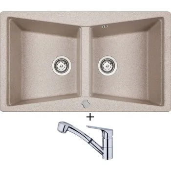 Granitový dřez Granitový dřez SET Teka LUMINA 90 B-TG pískově béžová + Teka MTP 978 CR chrom
