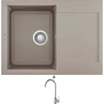 Granitový dřez Granitový dřez SET Elleci EASY 135 G43 tortora + Laveo BONA BAB 268D nerez