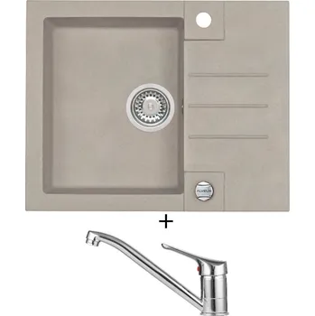 Granitový dřez Granitový dřez SET Alveus ROCK 30 pebble 02 + Alveus RIVIERA X chrom