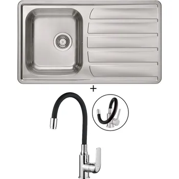 Nerezový dřez Nerezový dřez SET Alveus ZOOM 30 Maxim nerez + Kuchinox ELZA BKE 761 chrom/černá