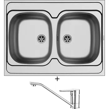 Nerezový dřez Nerezový dřez SET Pyramis INTERNATIONAL (80x60) 2B nerez + Deante CORIO BFC 060M chrom