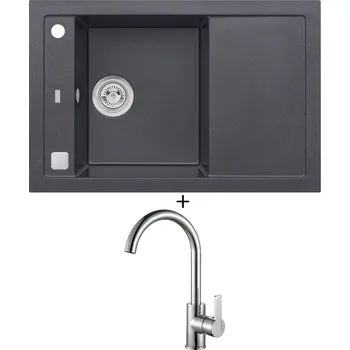 Granitový dřez Granitový dřez SET Alveus FORMIC 30 black 91 + Alveus TONIA chrom