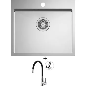 Nerezový dřez Nerezový dřez SET Alveus QUARTO 10 nerez + Alveus MINTAS chrom/černá