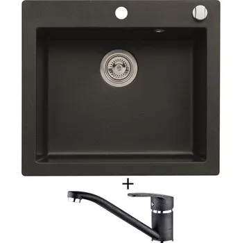 Granitový dřez Granitový dřez SET Alveus CORTINA 160 black 91 + Alveus NINA black 91