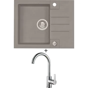 Granitový dřez Granitový dřez SET Alveus ROCK 30 beton 81 + Alveus TONIA chrom