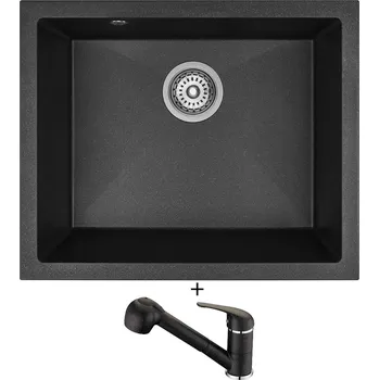Granitový dřez Granitový dřez SET Laveo IBIZA SBI 710U černá + Laveo DAGA BLG 769D černá