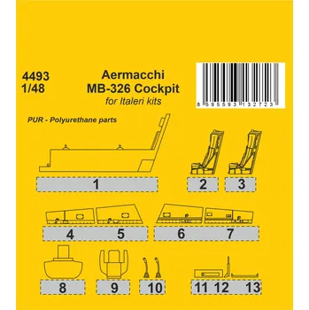 Plastikový model 1/48 Aermacchi MB-326 Cockpit set (ITAL)