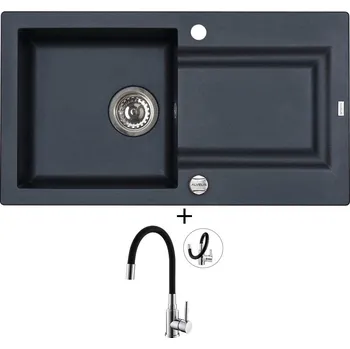 Granitový dřez SET Alveus FALCON 30 black 91 + Alveus MINTAS chrom/černá