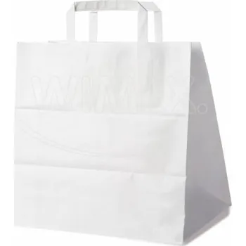 Nákupní taška Papírová taška 32+21 x 33 cm bílá [50 ks]