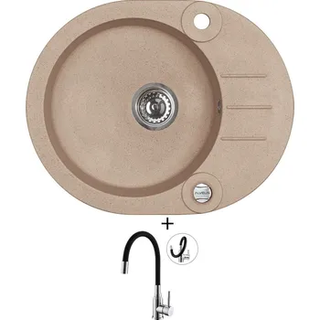 Granitový dřez Granitový dřez SET Alveus ROLL 40 beige 55 + Alveus MINTAS chrom/černá