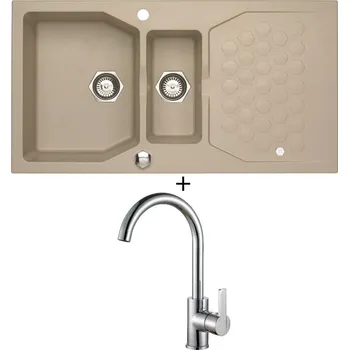 Granitový dřez Granitový dřez SET Alveus SENSUAL 70 pebble 02 + Alveus TONIA chrom