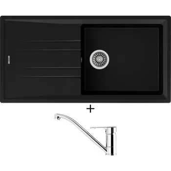 Granitový dřez SET Teka STONE 60 L-TG 1B 1D nero + Teka ML CR chrom