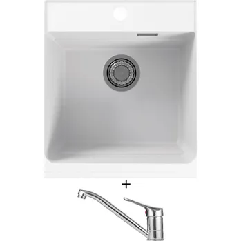 Granitový dřez SET Alveus ATROX 20 white 11 + Alveus RIVIERA X chrom