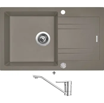Granitový dřez Granitový dřez SET Sinks LINEA 780 XC truffle + Deante CORIO BFC 060M chrom