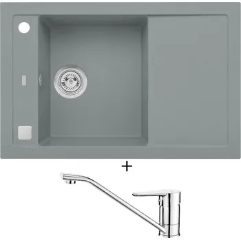 Granitový dřez Granitový dřez SET Alveus FORMIC 30 beton 81 + Deante CORIO BFC 060M chrom
