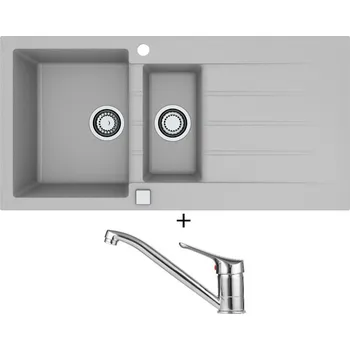 Granitový dřez Granitový dřez SET Alveus CADIT 80 beton 81 + Alveus RIVIERA X chrom