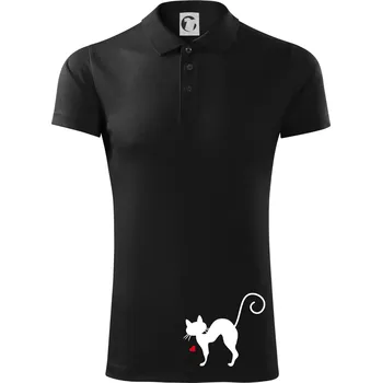 Pánská košile Zamilovaná kočka prohnutá - Polokošile Victory sportovní (dresovina) - 3XL ( Černá )