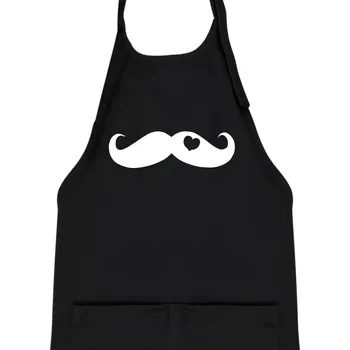 Kuchyňská zástěra Mustache love - Dětská zástěra na vaření - Univerzální velikost ( Černá )