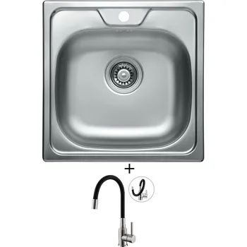 Nerezový dřez Nerezový dřez SET Alveus ALLUX 70 nerez + Alveus MINTAS nerez/černá