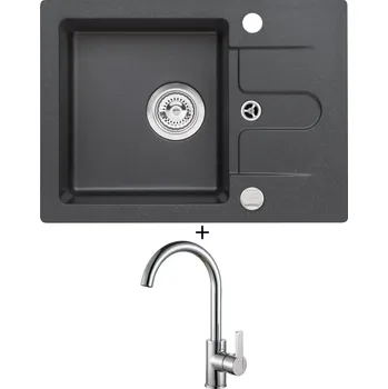 Granitový dřez Granitový dřez SET Alveus CORTINA 10 black 91 + Alveus TONIA chrom