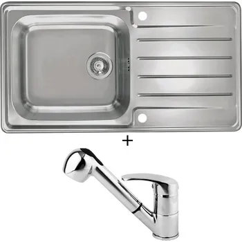 Nerezový dřez Nerezový dřez SET Alveus PRAKTIK 100 nerez + Alveus OAZA chrom