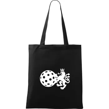 Nákupní taška Český lev florbal - Taška bavlněná - 42 x 38 cm ( Černá )