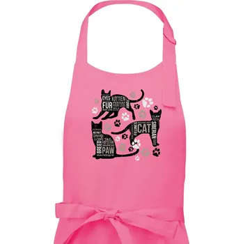 Kuchyňská zástěra Cat itself - Dámská zástěra na vaření - Univerzální velikost ( Růžová )