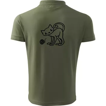 Pánská košile Kočka - Klubíčko - prsa - Polokošile pánská Pique Polo 203 - L ( Khaki )