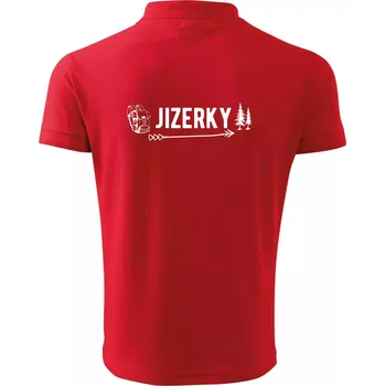 Pánská košile Jizerky nápis - Polokošile pánská Pique Polo 203 - 4XL ( Červená )