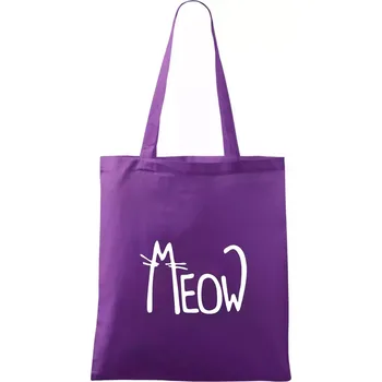 Meow - Mňau - Taška bavlněná - 42 x 38 cm ( Fialová )