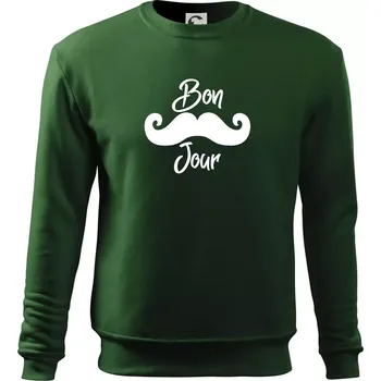 Mustache Bon Jour - Mikina Essential dětská - 158 cm/12 let ( Lahvově zelená )
