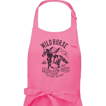 Kuchyňská zástěra Wild Horse - Pánská zástěra na vaření - Univerzální velikost ( Růžová )