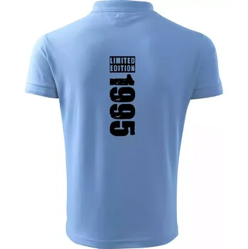 Pánská košile Limited edition 1995 pruh - Polokošile pánská Pique Polo 203 - 4XL ( Pyžamově světlá modrá )