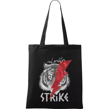 Nákupní taška Tygr - strike - Taška bavlněná - 42 x 38 cm ( Černá )