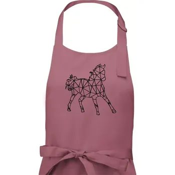 Kuchyňská zástěra Geometrie - kůň jednobarevná - Pánská zástěra na vaření - Univerzální velikost ( Starorůžová )