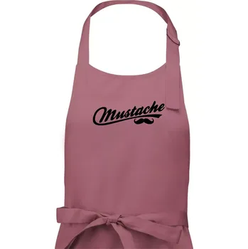 Kuchyňská zástěra Mustache - nápis - Pánská zástěra na vaření - Univerzální velikost ( Starorůžová )