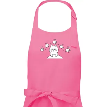 Kuchyňská zástěra Unavená kočka nemůže spát - Dámská zástěra na vaření - Univerzální velikost ( Růžová )