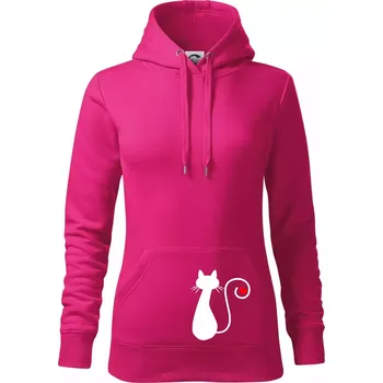 Dámská mikina Zamilovaná kočka ocásek - Mikina dámská Cape s kapucí - 2XL ( Purpurová )