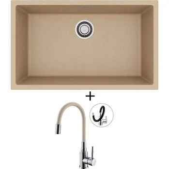 Granitový dřez Dřez pod desku SET Alveus OMNI 40 beige 55 + Alveus MINTAS chrom/béžová