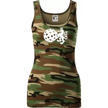 Dámské tričko Český lev florbal - Dámské Maskáčové tílko - S ( Hnědý maskáč )