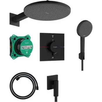 HANSGROHE - Raindance Alive S Sprchový set s termostatem pod omítku, průměr 30 cm, 3 proudy, matná černá 24630670