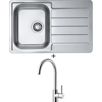 Nerezový dřez SET Alveus LINE 80 tkaná struktura + Alveus ROXA chrom