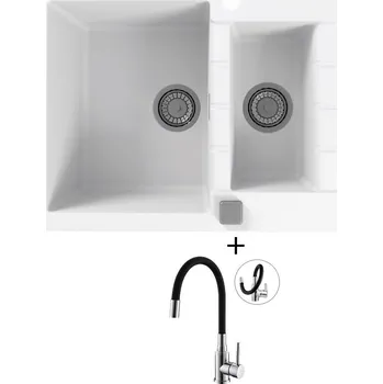 Granitový dřez Granitový dřez SET Alveus CADIT 70 white 11 + Alveus MINTAS chrom/černá