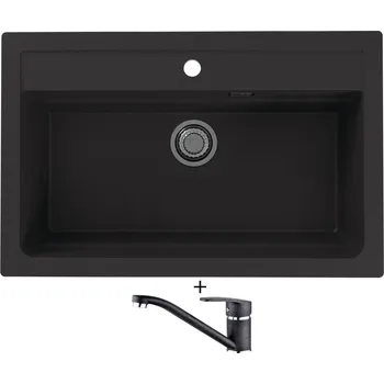 Granitový dřez Granitový dřez SET Alveus ATROX 40 black 91 + Alveus NINA black 91
